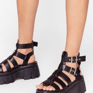 Nasty Gal Mood Booster Cleated Platform Sandals